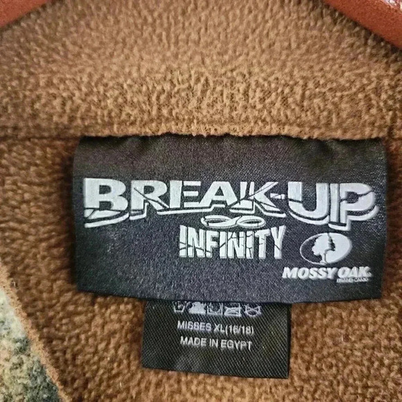 Break Up Infinity Mossy oak Camo Zip up Pullover Women's Sweatshirt XL - Picture 6 of 9